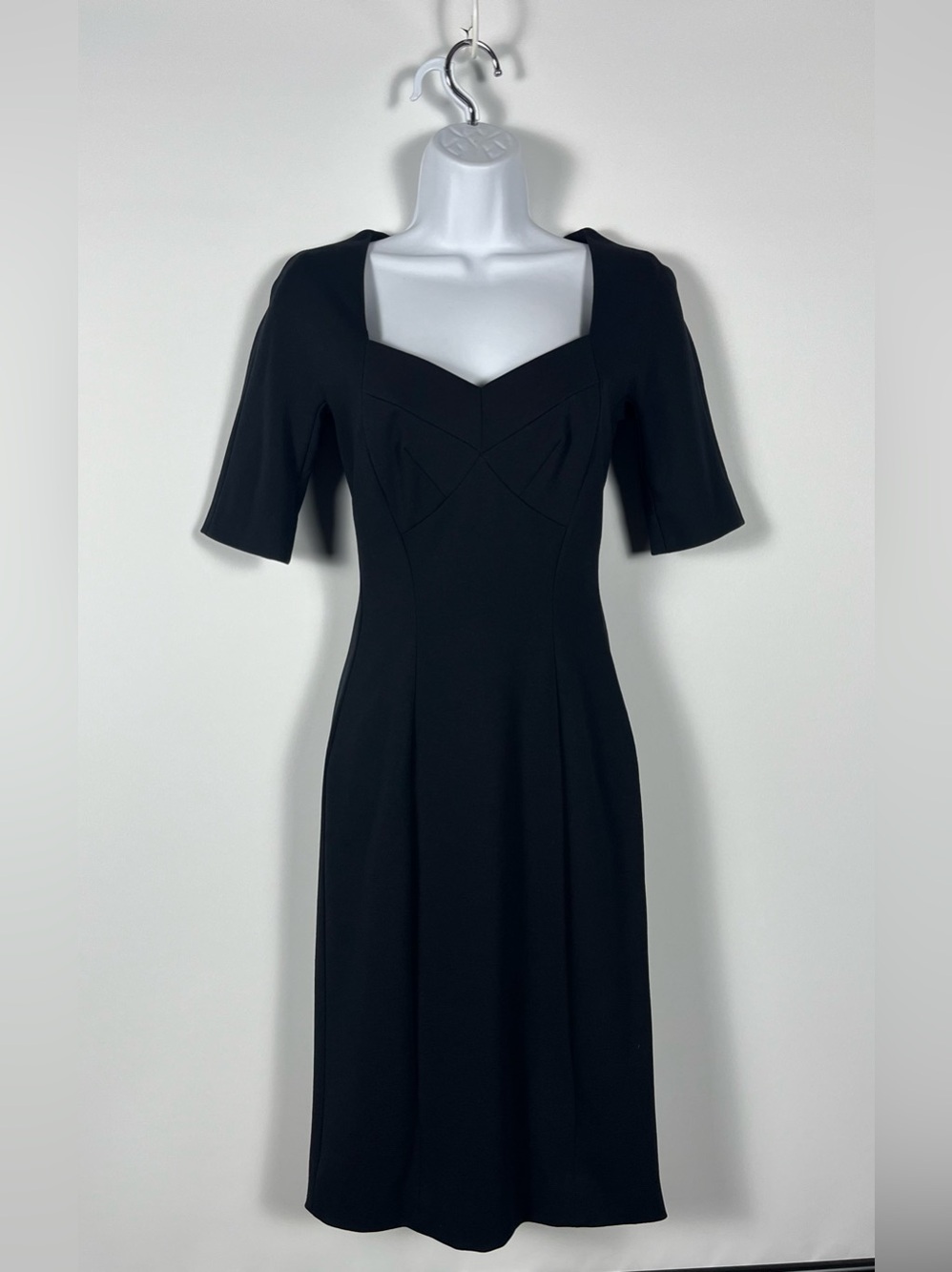 Charles Chang-Lima Black Formal Sweetheart Midi Dress Size 2
